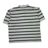 Disney Striped Polo Shirt - Large White Cotton