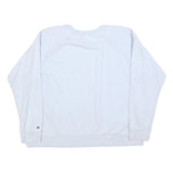 CHAMPION Womens White Crew Neck XL Cotton Blend Sweatshirt Logo Embroidered