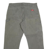 DICKIES Mens Regular Fit Straight Leg Denim Olive Cotton Blend W38 L30 Workwear