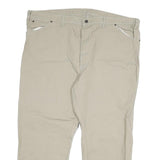 DICKIES Mens Jeans Beige Regular Straight Cotton Blend Zip W48 L30 Workwear
