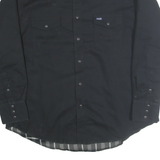 WRANGLER Mens Black Cotton Blend Button Jacket XL Shirt Style Classic Fit