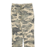 JOHN BANER Womens Cotton Blend Beige Camouflage Slim Drawstring Trousers W26 L28