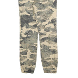 JOHN BANER Womens Cotton Blend Beige Camouflage Slim Drawstring Trousers W26 L28