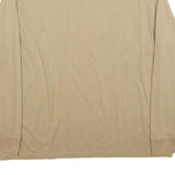 LEVI'S Mens Beige Long Sleeve Crew Neck Cotton Blend T-Shirt L Logo Print