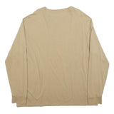 LEVI'S Mens Beige Long Sleeve Crew Neck Cotton Blend T-Shirt L Logo Print