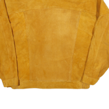 PADMA Mens Yellow & Black Leather Button Jacket XL Suede Outerwear