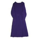 FAT FACE Womens Purple Dress Polyester Blend Midi V-Neck Long Sleeve UK 12