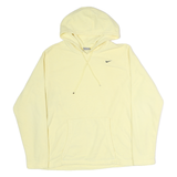 NIKE Womens Yellow Pullover Hoodie L Small Logo Cotton Blend Casual