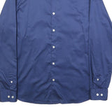 DKNY Mens Blue Shirt L Cotton Blend Long Sleeve Button Casual