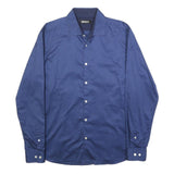 DKNY Mens Blue Shirt L Cotton Blend Long Sleeve Button Casual