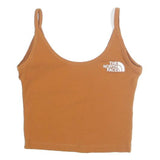 THE NORTH FACE Womens Brown Cropped Vest Sleeveless Scoop Neck XS Cotton Blend