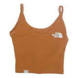 THE NORTH FACE Womens Brown Cropped Vest Sleeveless Scoop Neck XS Cotton Blend