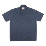 DICKIES Mens Blue Shirt XL Workwear Cotton Blend Button Pocket Casual