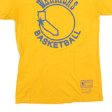 MITCHELL & NESS Mens Yellow Warriors Basketball T-Shirt M Short Sleeve Crew Neck