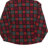 WOOLRICH Womens Red & Grey Check Hooded Zip Jacket S Polyester Blend Casual
