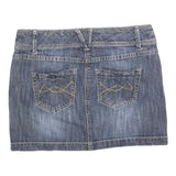 INSIDER Womens Blue Denim Mini Cotton Skirt M Stylish Casual Pocket Detail