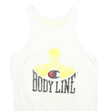 CHAMPION Womens White Graphic Vest 2XL Sleeveless Crew Neck Drawstring Jersey