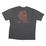 CARHARTT Mens Grey Graphic T-Shirt XL Short Sleeve Crew Neck Rugged Design