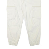 ASOS Mens White Relaxed Cargo Trousers W38 L27 Button Closure Casual Lightweight