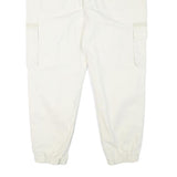 ASOS Mens White Relaxed Cargo Trousers W38 L27 Button Closure Casual Lightweight