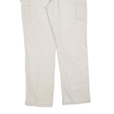 CARHARTT Mens Cotton Blend White Relaxed Straight Trousers W38 L34 Workwear Zip