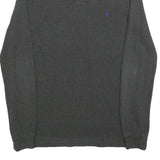 POLO RALPH LAUREN Mens Grey Long Sleeve Plain M Cotton Blend Polo Shirt Classic