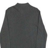 POLO RALPH LAUREN Mens Grey Long Sleeve Plain M Cotton Blend Polo Shirt Classic