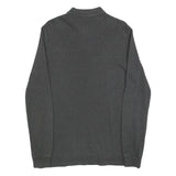 POLO RALPH LAUREN Mens Grey Long Sleeve Plain M Cotton Blend Polo Shirt Classic
