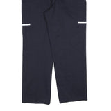 Mens Cotton Blend Regular Fit Navy Blue Trousers W38 L32 Workwear Zip Closure