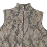 Mens Beige & Grey Camouflage Cotton Blend Jacket L Zip Casual Outdoor Vest