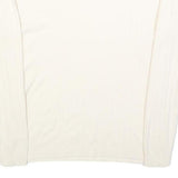 COZY Womens Cream Jumper Plain V-Neck Basic Knit L Cotton Blend Comfortable