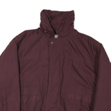 Womens Maroon Cotton Blend Outdoor Jacket XL Regular Fit Long Sleeve Stand-Up