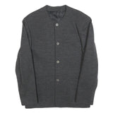 OLIVER STRELI Mens Grey Wool Button Jacket M Plain Stylish Modern Outerwear