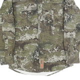 Mens Green Camouflage Cotton Shirt S Military Style Button Up Casual Outdoor