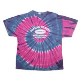 GILDAN Mens Blue & Pink Tie Dye Graphic T-Shirt XL Crew Neck Short Sleeve Retro