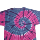 GILDAN Mens Blue & Pink Tie Dye Graphic T-Shirt XL Crew Neck Short Sleeve Retro
