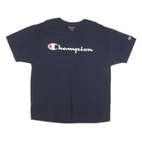 CHAMPION Mens Black Graphic T-Shirt XL Short Sleeve Crew Neck Cotton Blend