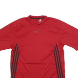 ADIDAS Mens Red Polyester T-Shirt L Short Sleeve Crew Neck Athletic Sportswear
