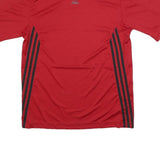 ADIDAS Mens Red Polyester T-Shirt L Short Sleeve Crew Neck Athletic Sportswear