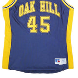 RUSSELL ATHLETIC Mens Blue & Yellow Oak Hill Graphic Jersey XL Sleeveless Crew