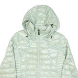 CALVIN KLEIN Womens Pale Green Quilted Jacket L Polyester Blend Hooded Zip