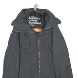 SUPERDRY Womens Black Nylon Zip Jacket S Casual Lightweight Design