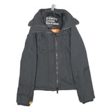 SUPERDRY Womens Black Nylon Zip Jacket S Casual Lightweight Design