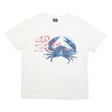 POLO RALPH LAUREN Mens White Blue Graphic T-Shirt L Short Sleeve Crew Neck