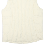 WOOLRICH Womens White Quilted Zip Jacket M Polyester Blend Sleeveless Puffer
