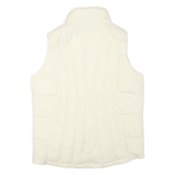 WOOLRICH Womens White Quilted Zip Jacket M Polyester Blend Sleeveless Puffer