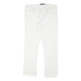 RALPH LAUREN Womens Slim White Cotton Blend Denim Jeans W32 L28 Zip Stylish