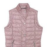 BARBOUR Womens Pink Quilted Button Jacket UK 10 Polyester Blend Sleek Fit