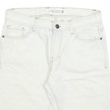 GREEN COAST Mens Shorts White Casual M W32 Cotton Blend Straight Fit Pockets