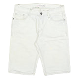 GREEN COAST Mens Shorts White Casual M W32 Cotton Blend Straight Fit Pockets